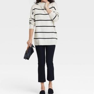 NWT Striped Mock Neck Sweater